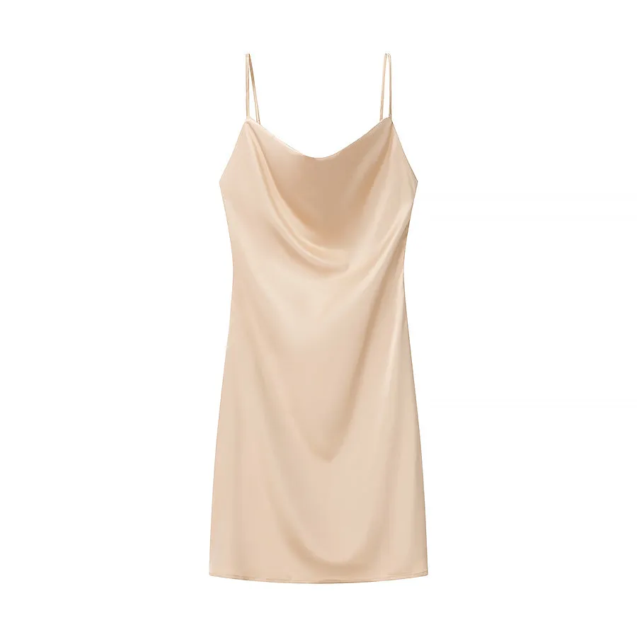 Satin Spaghetti Strap Mini Dress