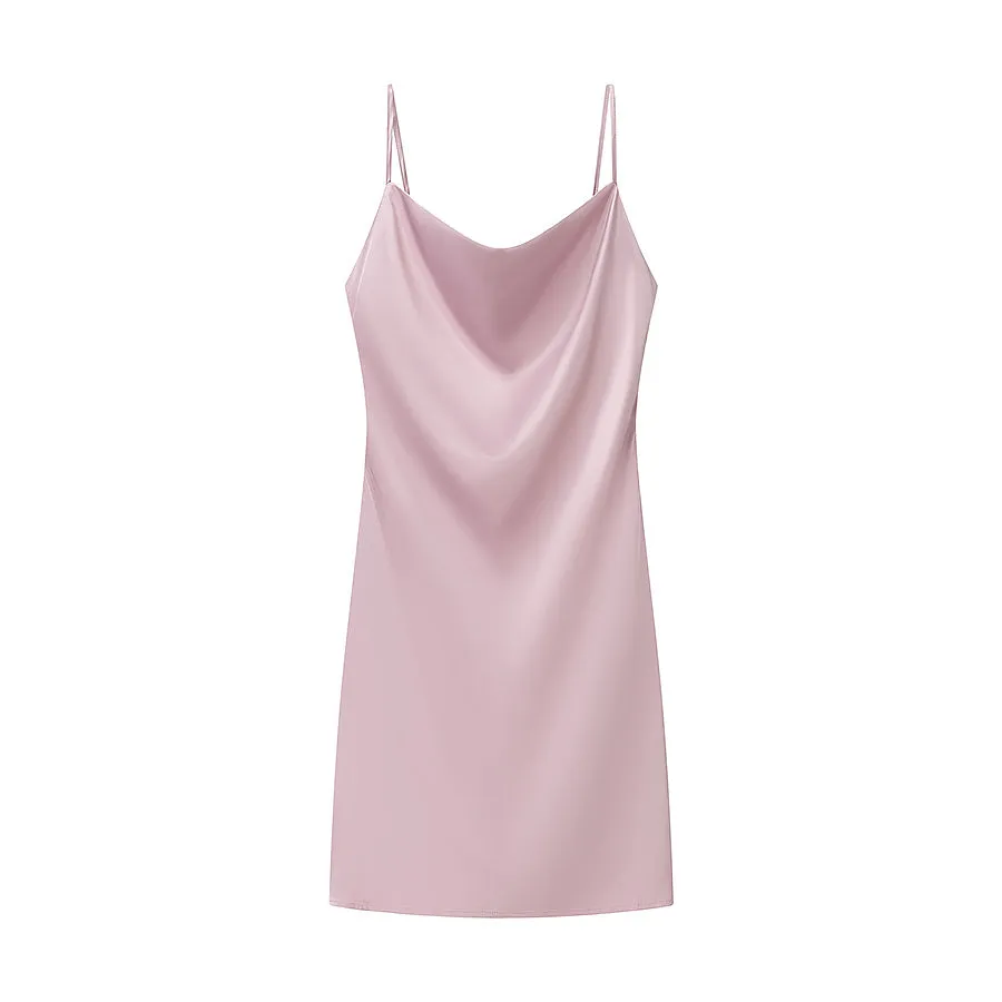 Satin Spaghetti Strap Mini Dress