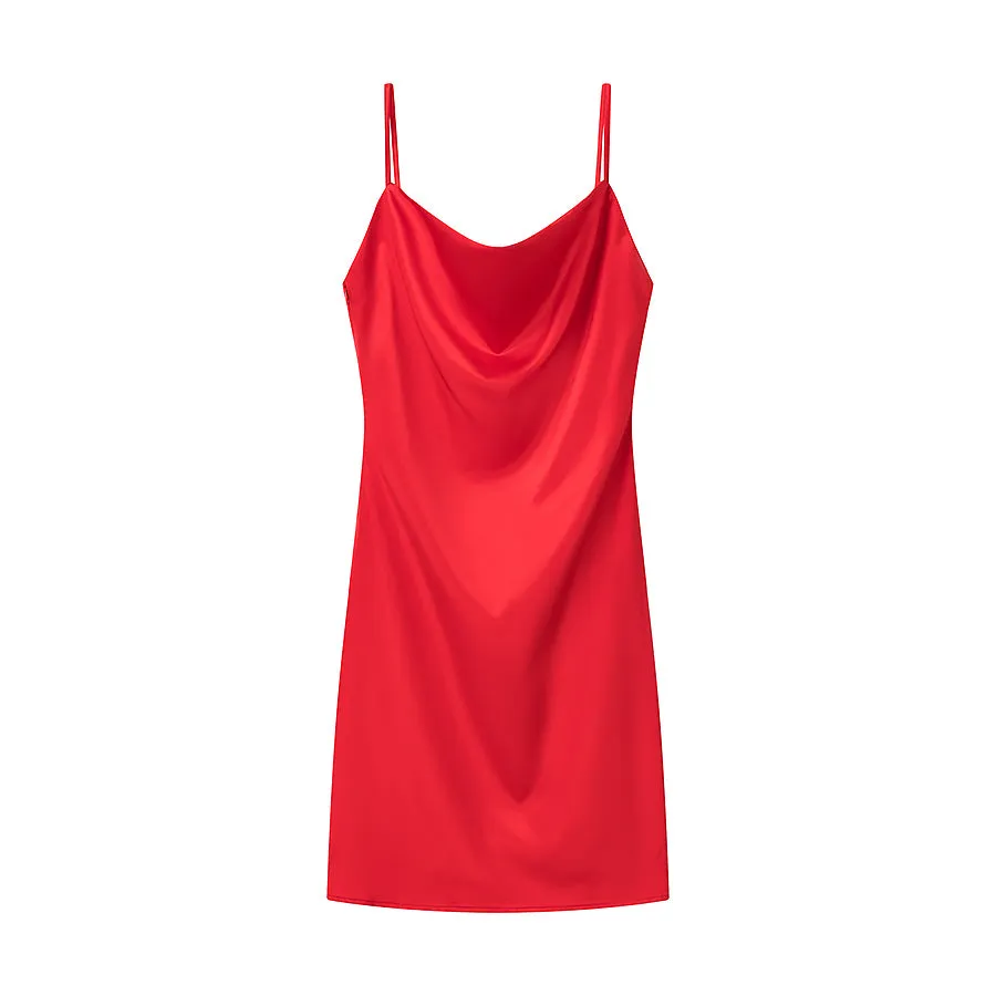 Satin Spaghetti Strap Mini Dress