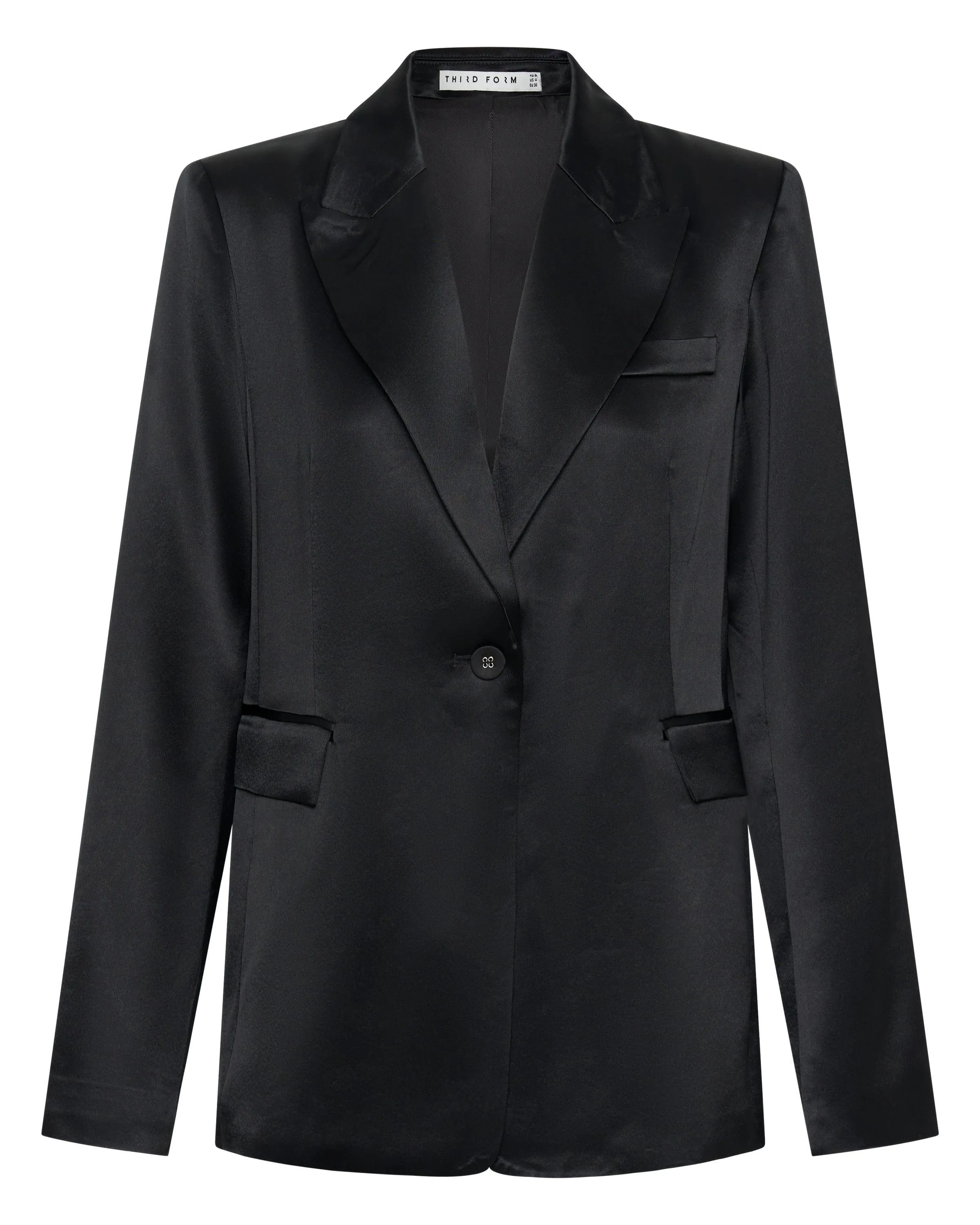 SATIN TAILORED BLAZER | BLACK