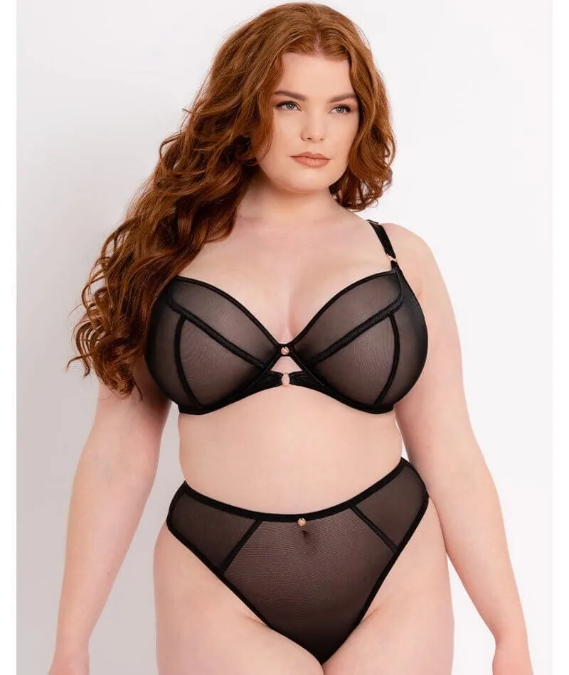 Scantilly Exposed Plunge Bra - Black