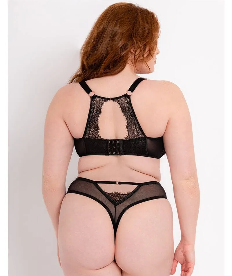 Scantilly Exposed Plunge Bra - Black