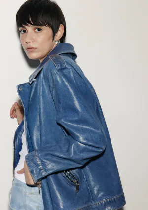 Serina Indigo Wet Look  Jean Jacket