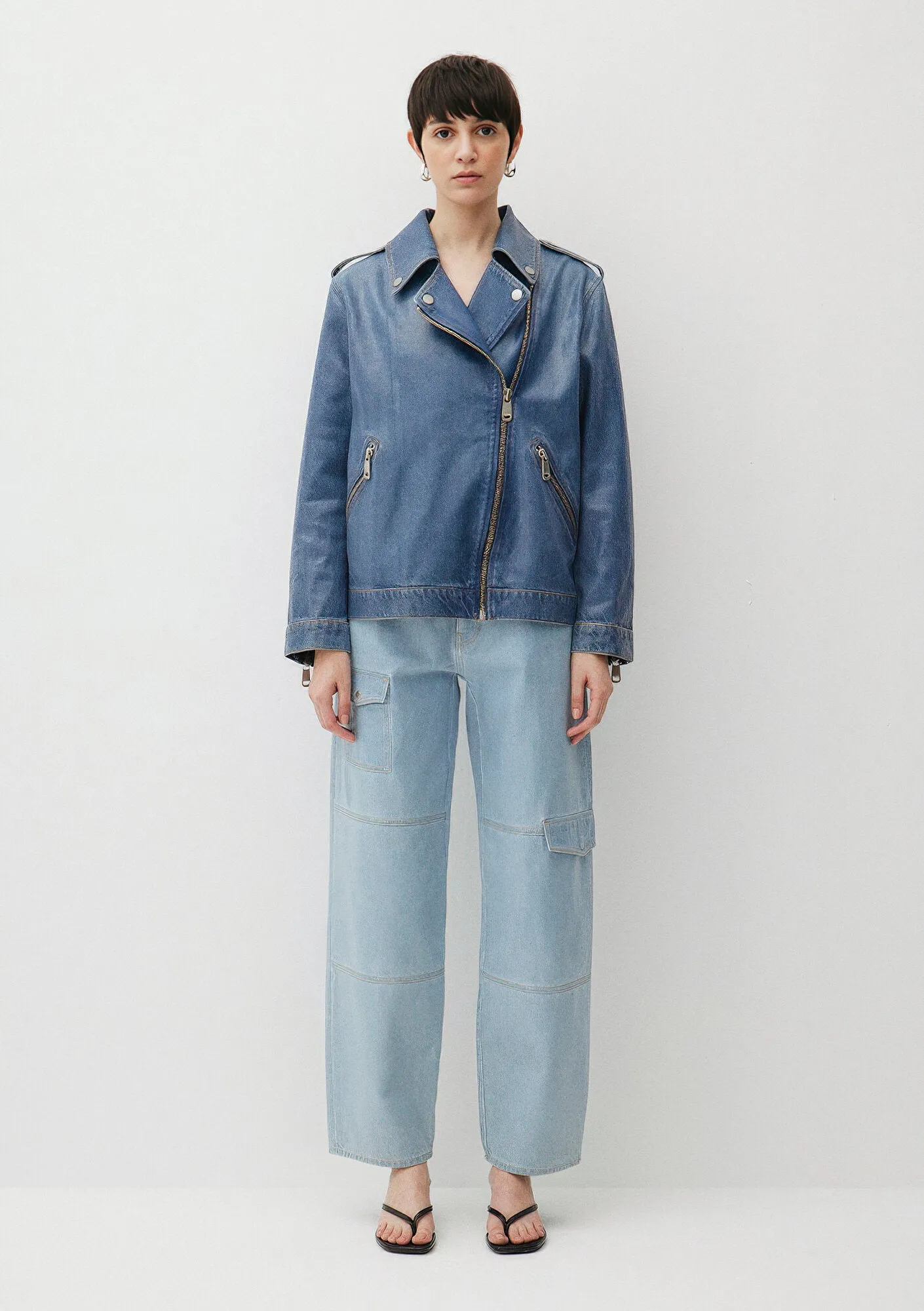Serina Indigo Wet Look  Jean Jacket