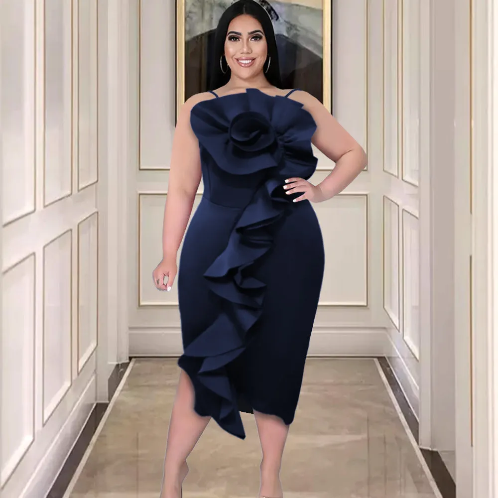 Sexy High Waist Bodycon Ruffled Dresses