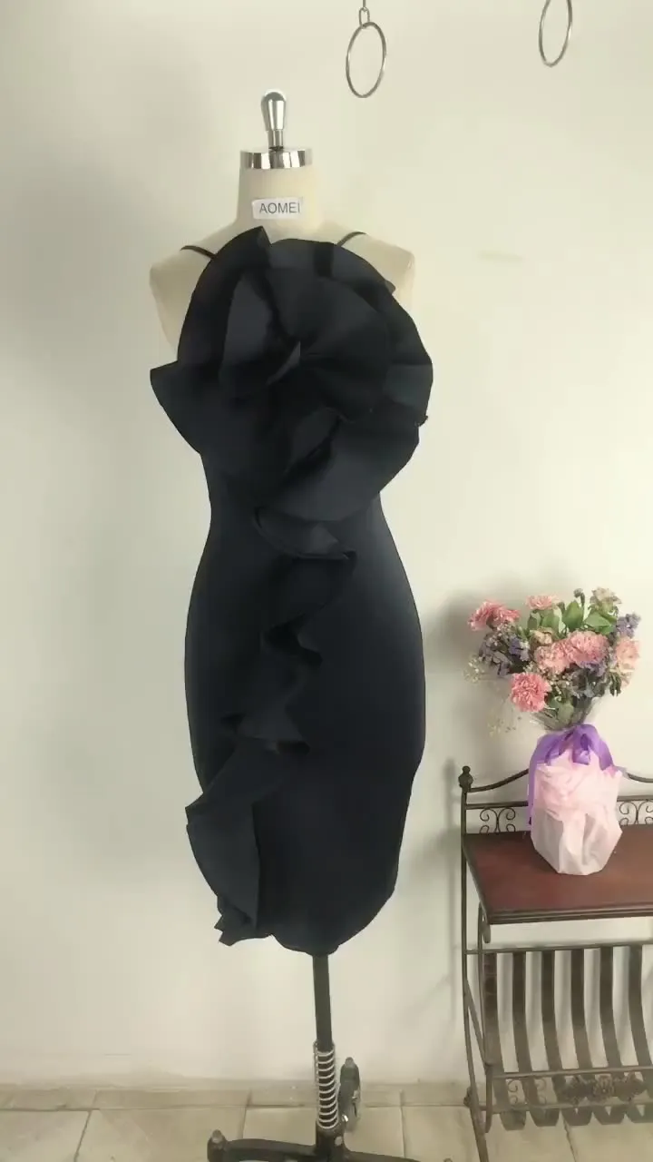 Sexy High Waist Bodycon Ruffled Dresses