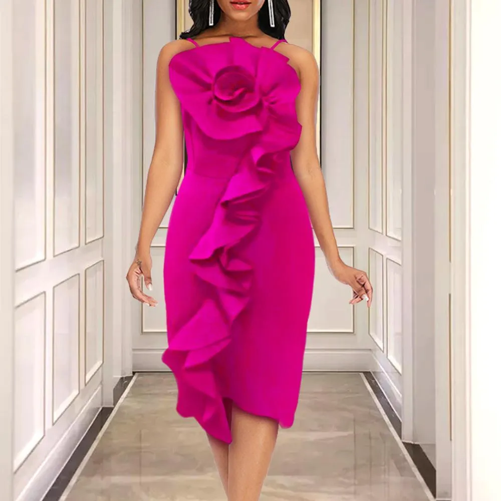 Sexy High Waist Bodycon Ruffled Dresses