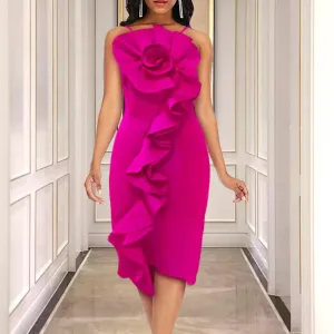 Sexy High Waist Bodycon Ruffled Dresses