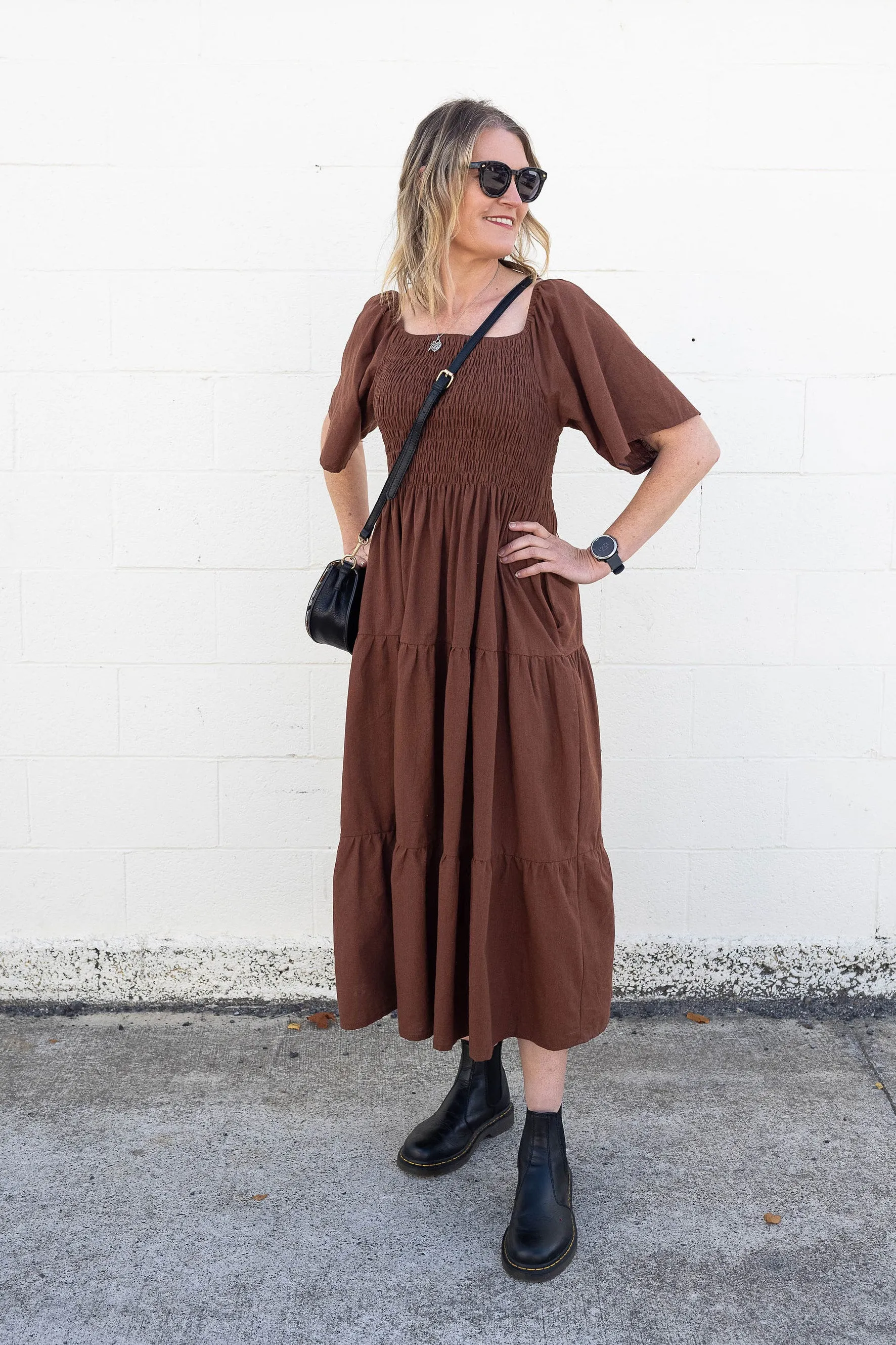 Shirred Bust Soph Maxi - Chocolate