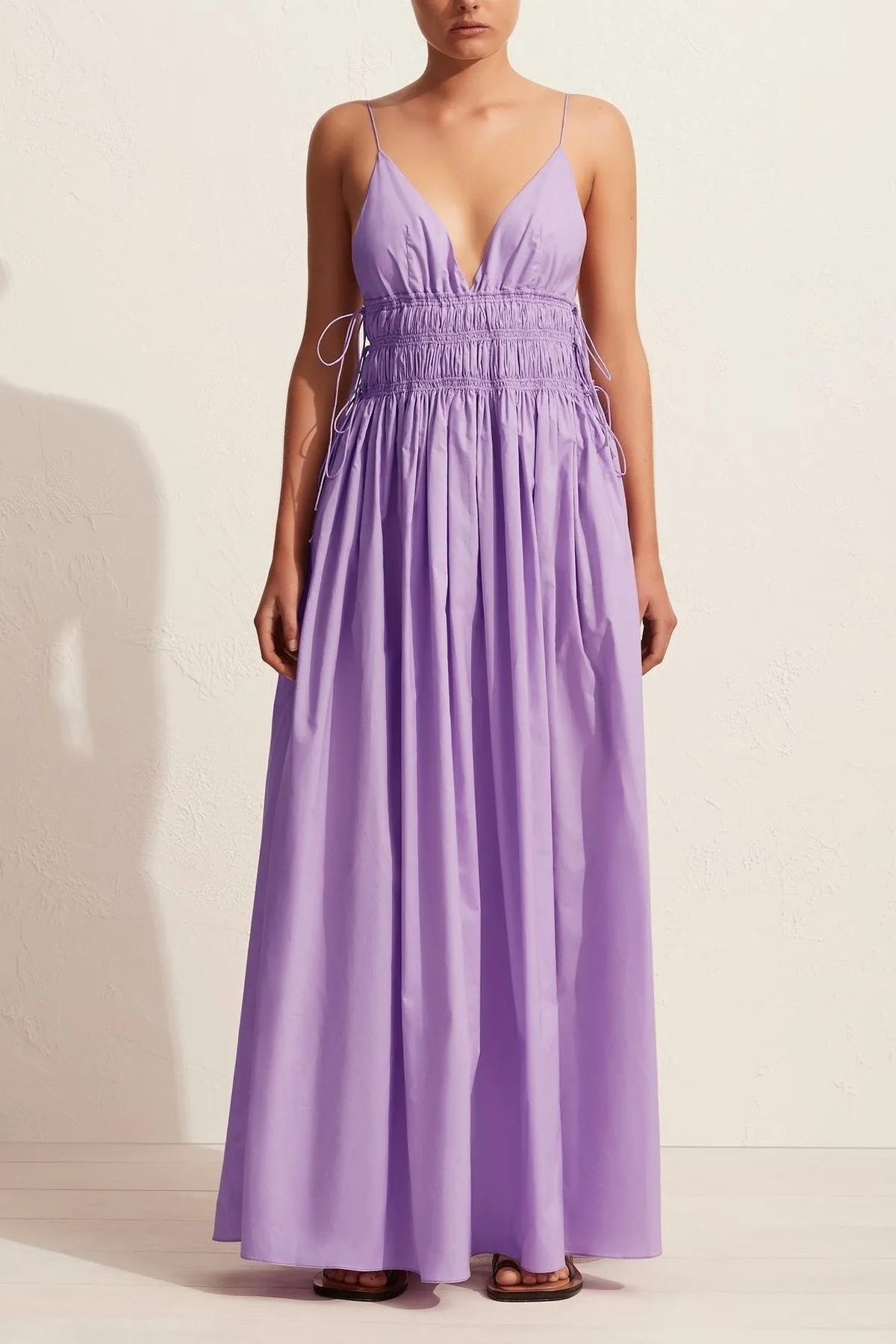 Shirred Triangle Dress in Violet