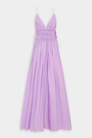 Shirred Triangle Dress in Violet