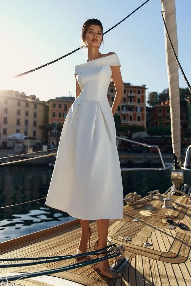 Short Satin Bridal Dresses for Summer Weddings