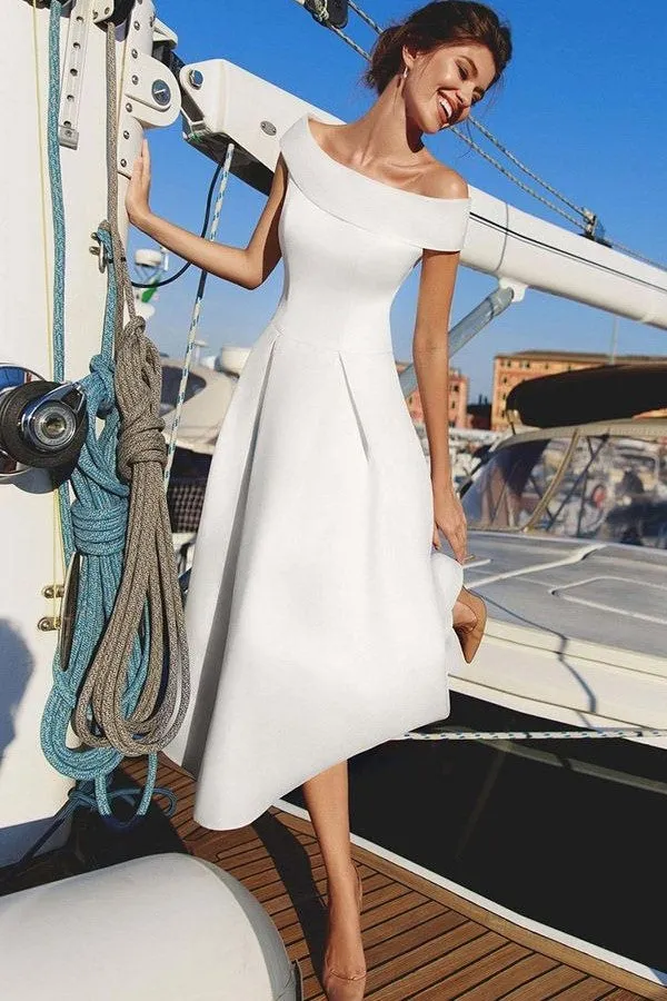 Short Satin Bridal Dresses for Summer Weddings