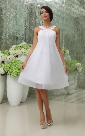 Short Strapped Tulle Overlay A-Line Lovely Dress-GC_704999