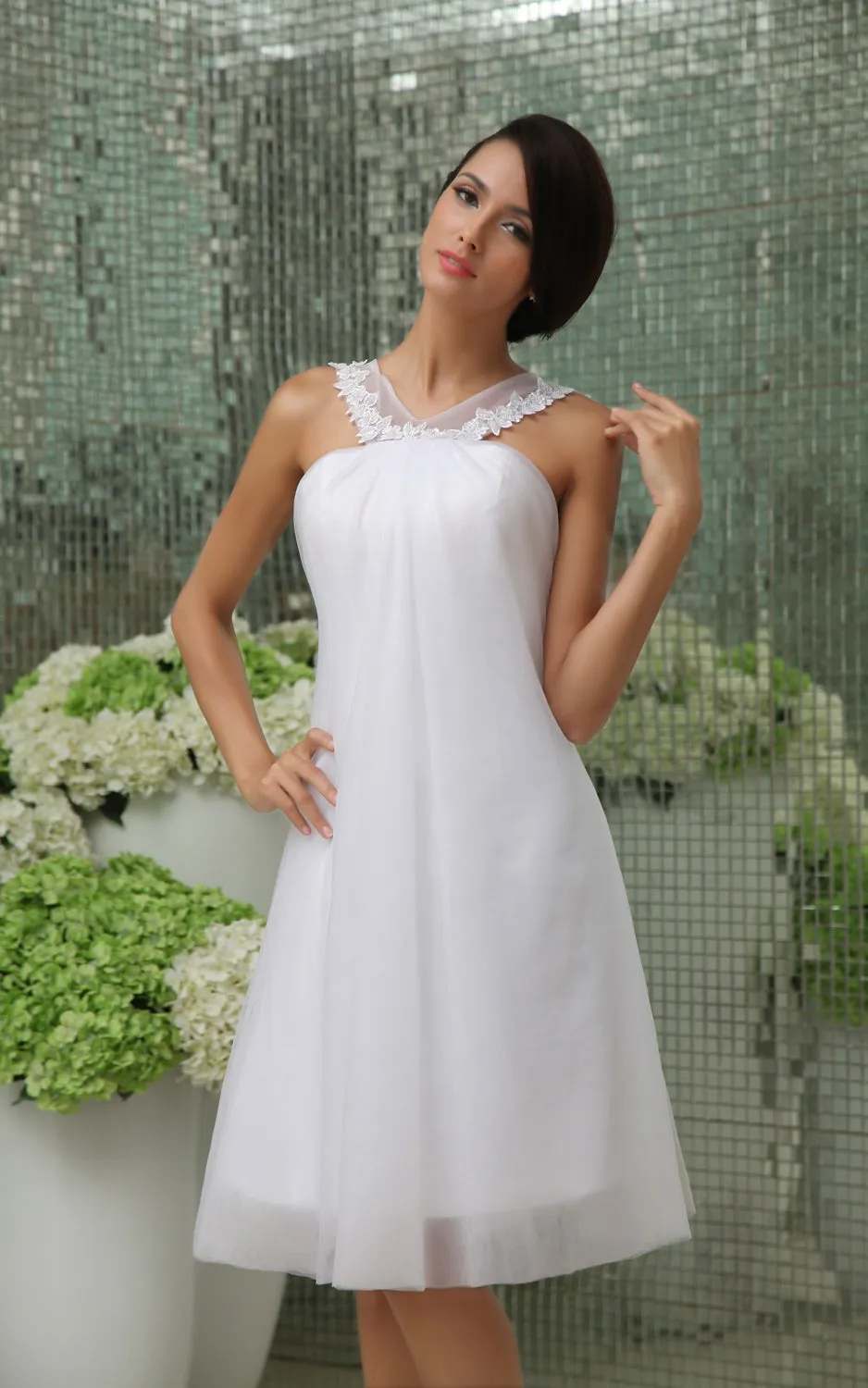 Short Strapped Tulle Overlay A-Line Lovely Dress-GC_704999