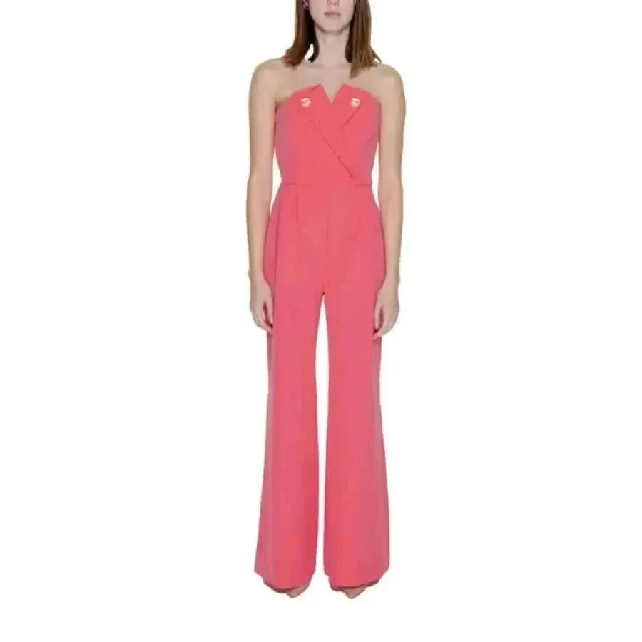 Silence Women Jumpsuit Black Sleeveless Sweetheart Neckline