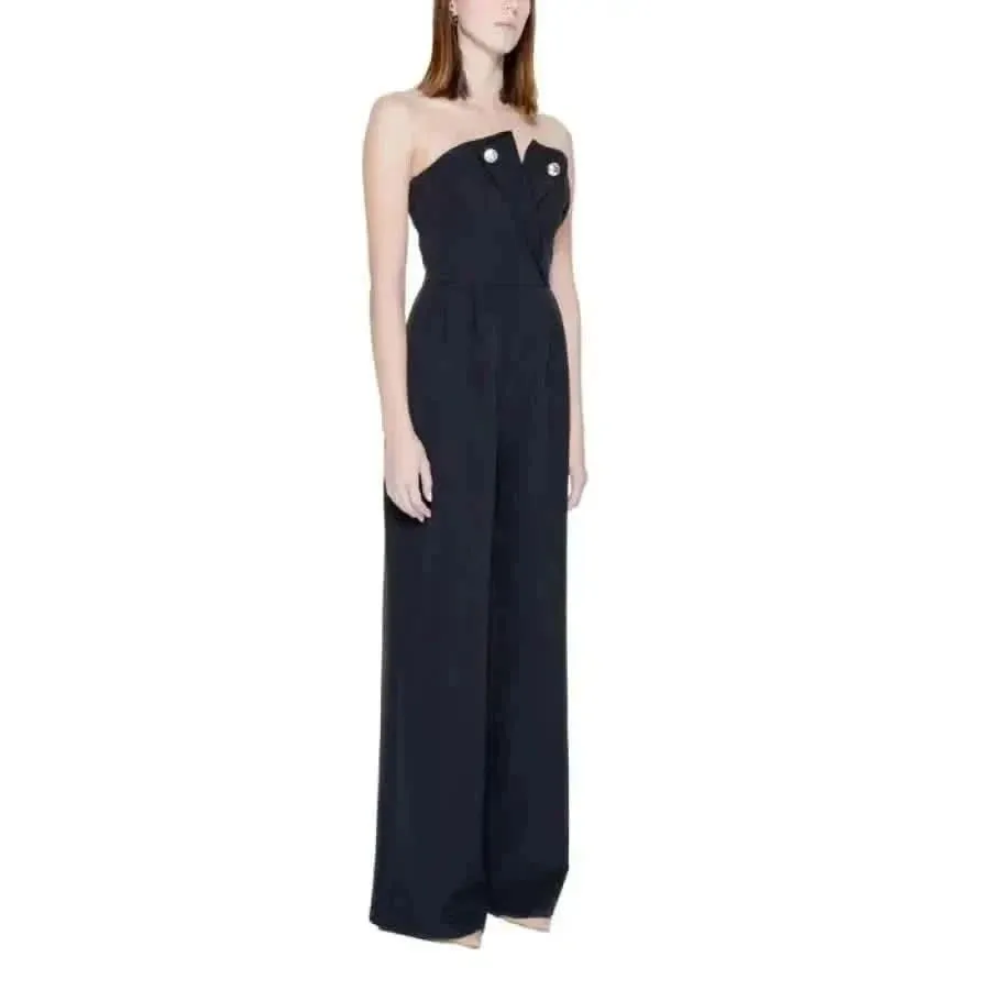 Silence Women Jumpsuit Black Sleeveless Sweetheart Neckline