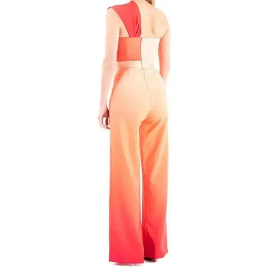 Silence Women Orange Sleeveless Jumpsuit with Sweetheart Neckline