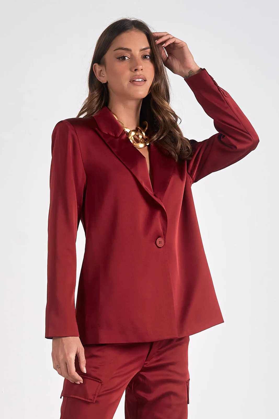 Silk Maroon Blazer