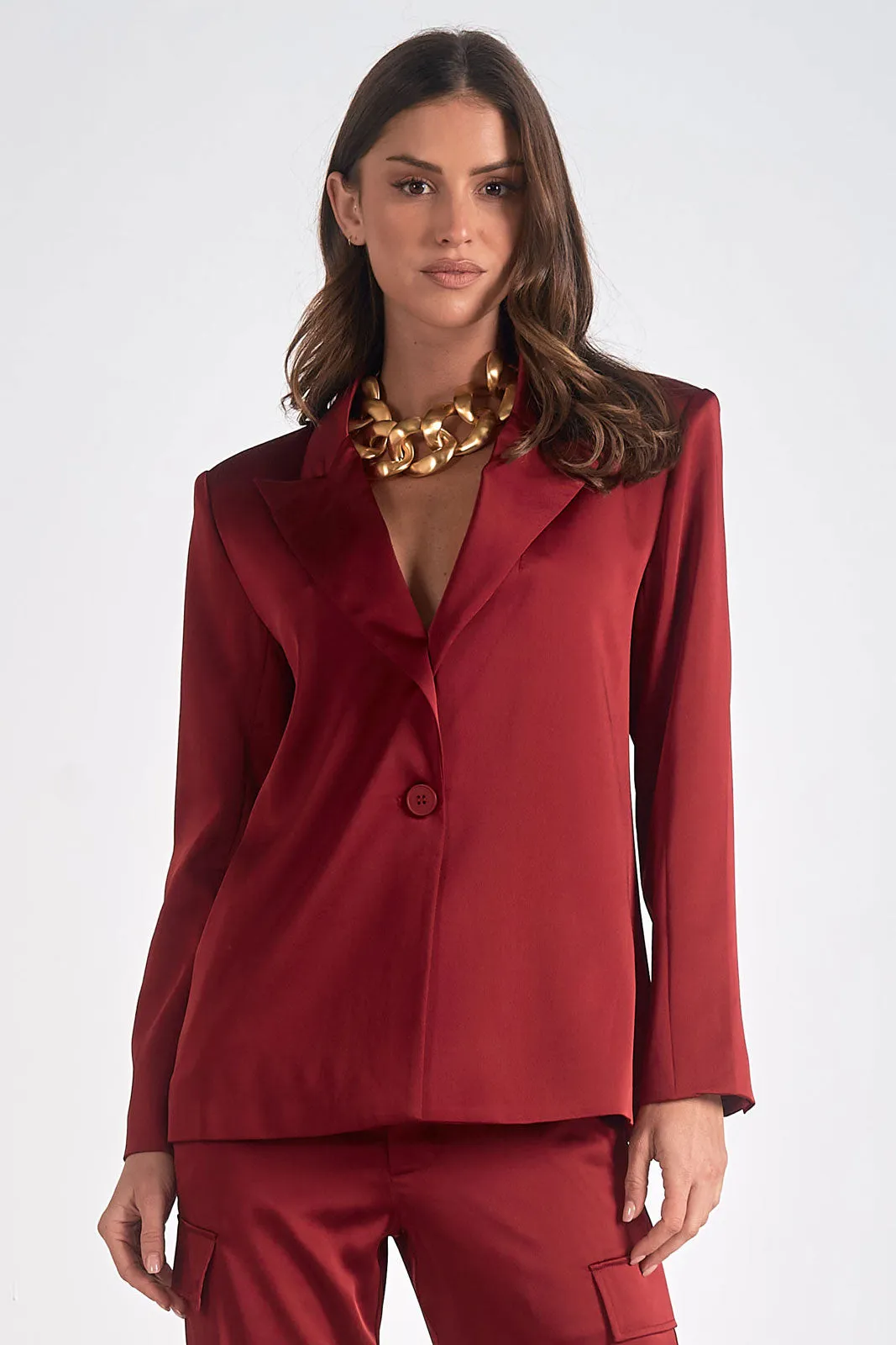 Silk Maroon Blazer
