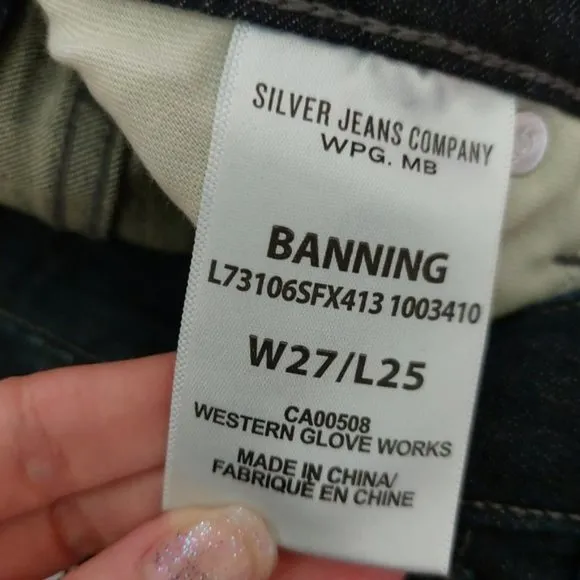 Silver jeans company banning skinny chop jeans nwt size 27