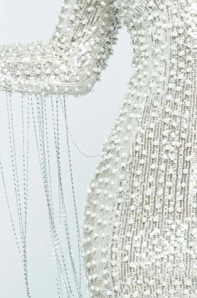Silver Sequins Mini Dress