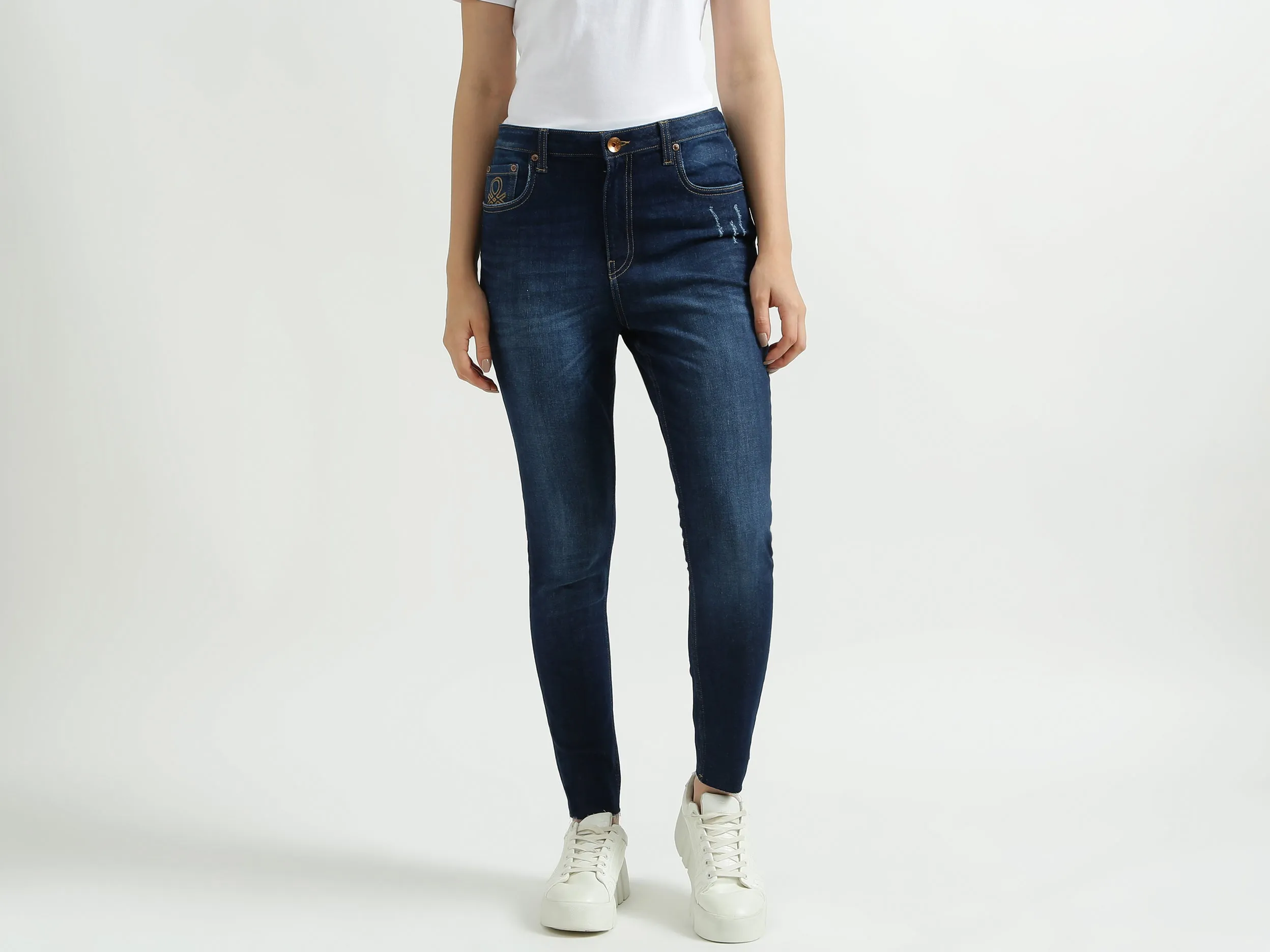 Skinny Fit Navy Blue Jeans