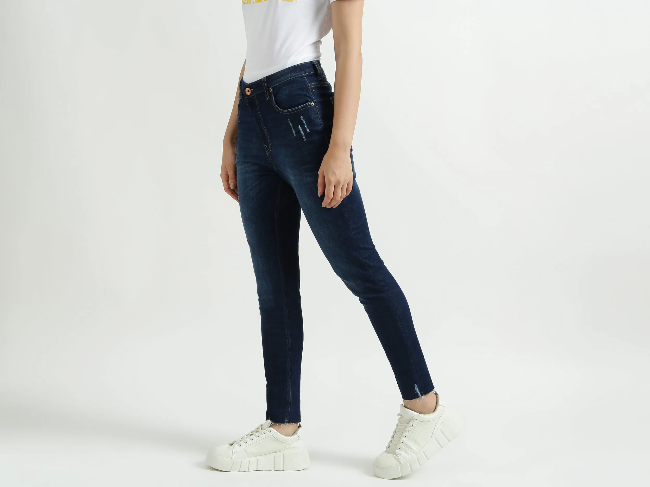 Skinny Fit Navy Blue Jeans