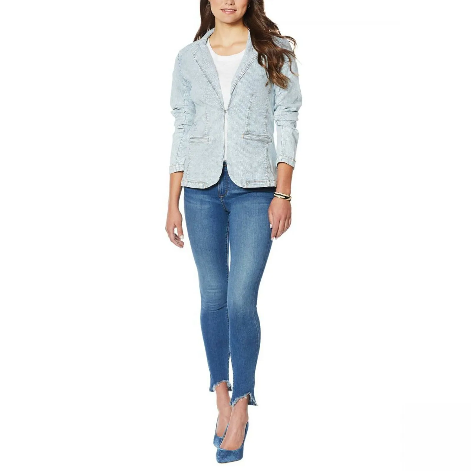 Skinnygirl Women's Kay Denim Blazer Jacket