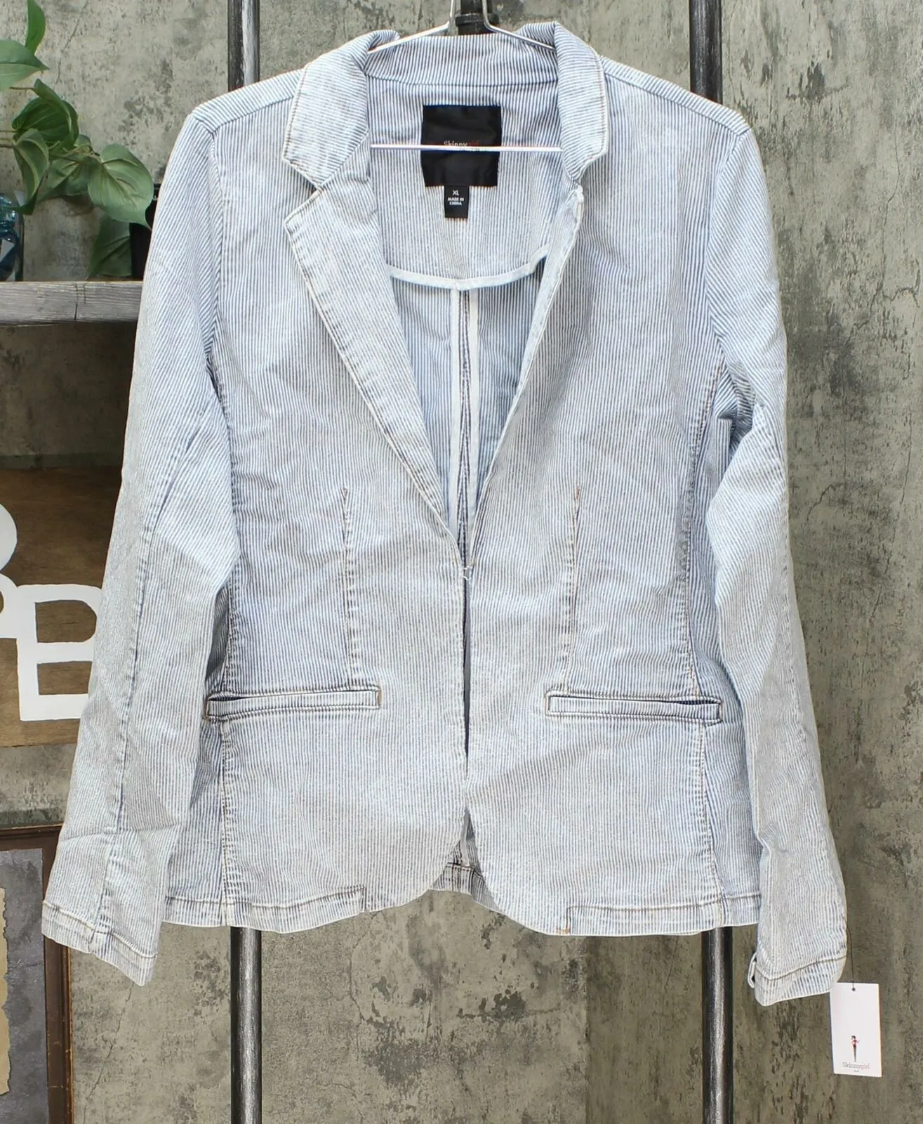 Skinnygirl Women's Kay Denim Blazer Jacket