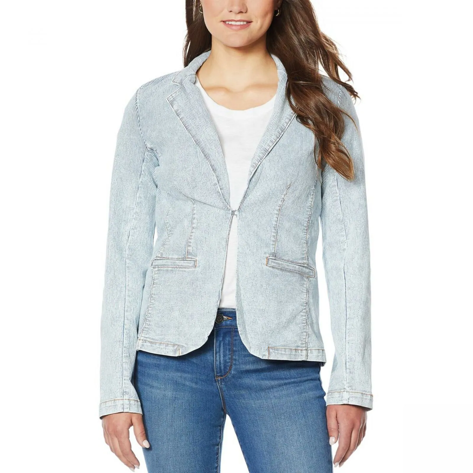 Skinnygirl Women's Kay Denim Blazer Jacket