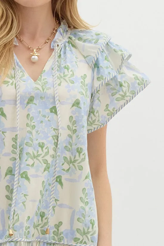 Sky Blue Ruffle Sleeve Dress (EO)