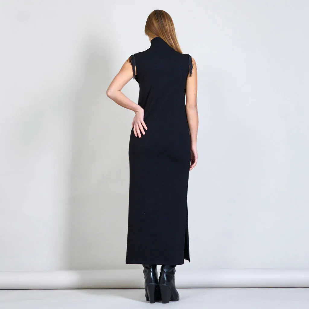 Sleeveless Knit Dress (Black)