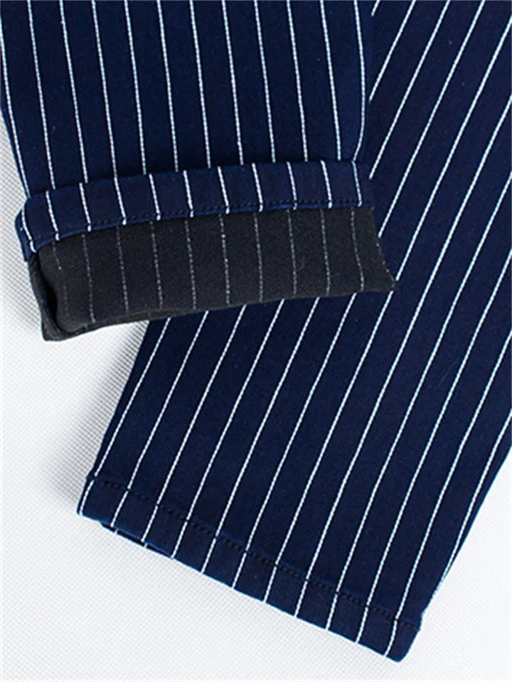 Slim Fit Blue White Stripe Fashion Women Denim Jeans