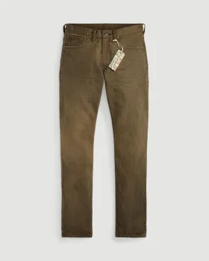 Slim Fit Distressed Brown Wash Jean