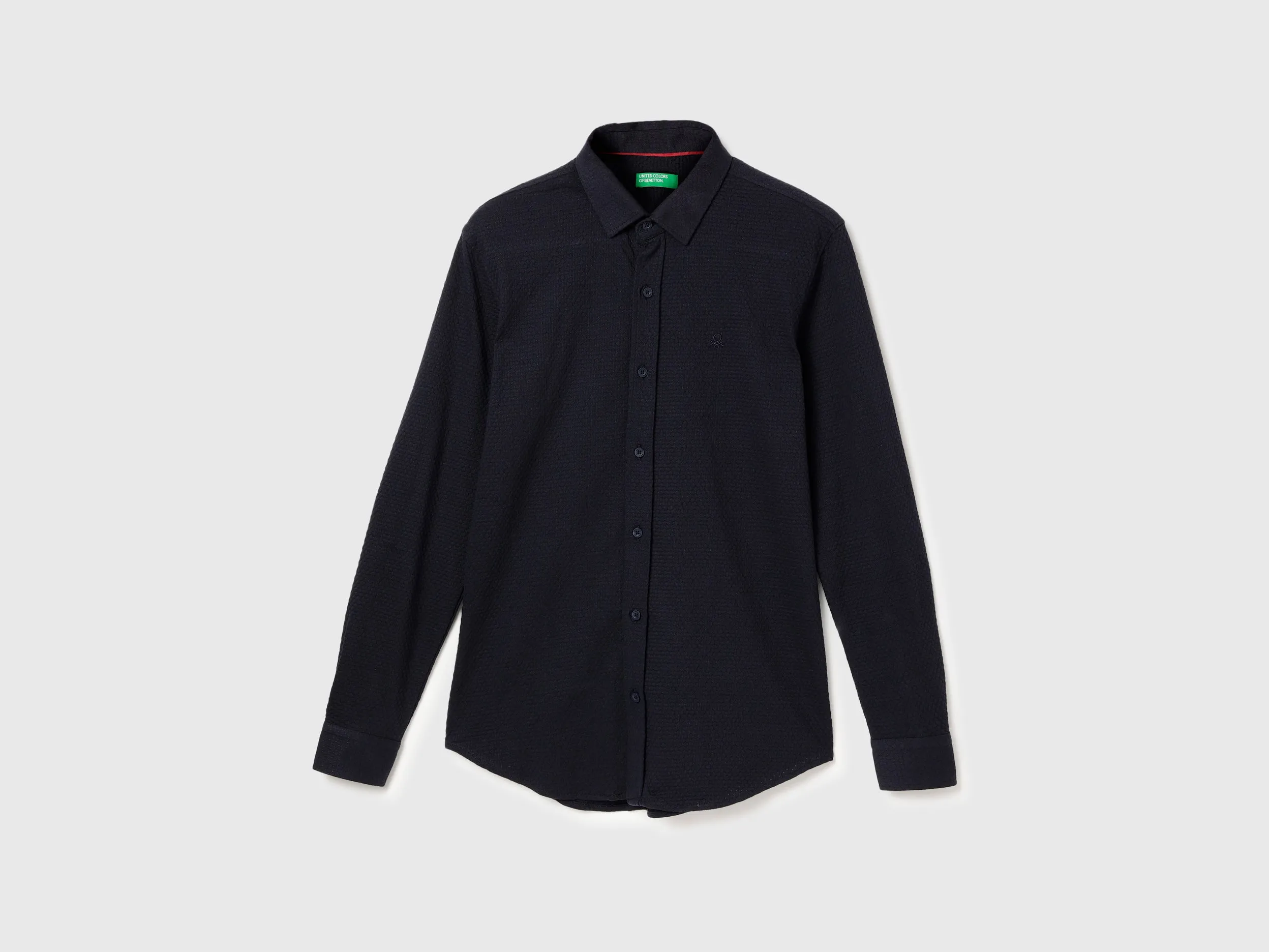 Slim Fit Spread Collar Patterned Shirt