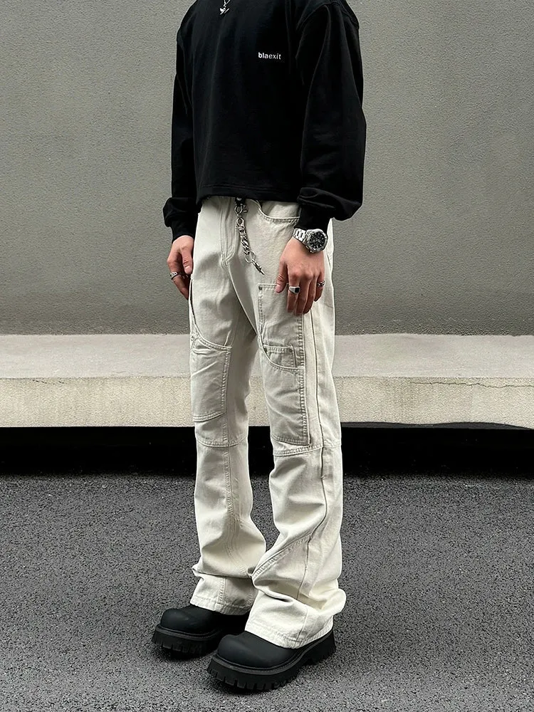 Slim Fit Studded Flared Trousers