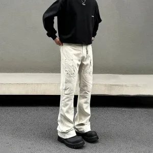 Slim Fit Studded Flared Trousers