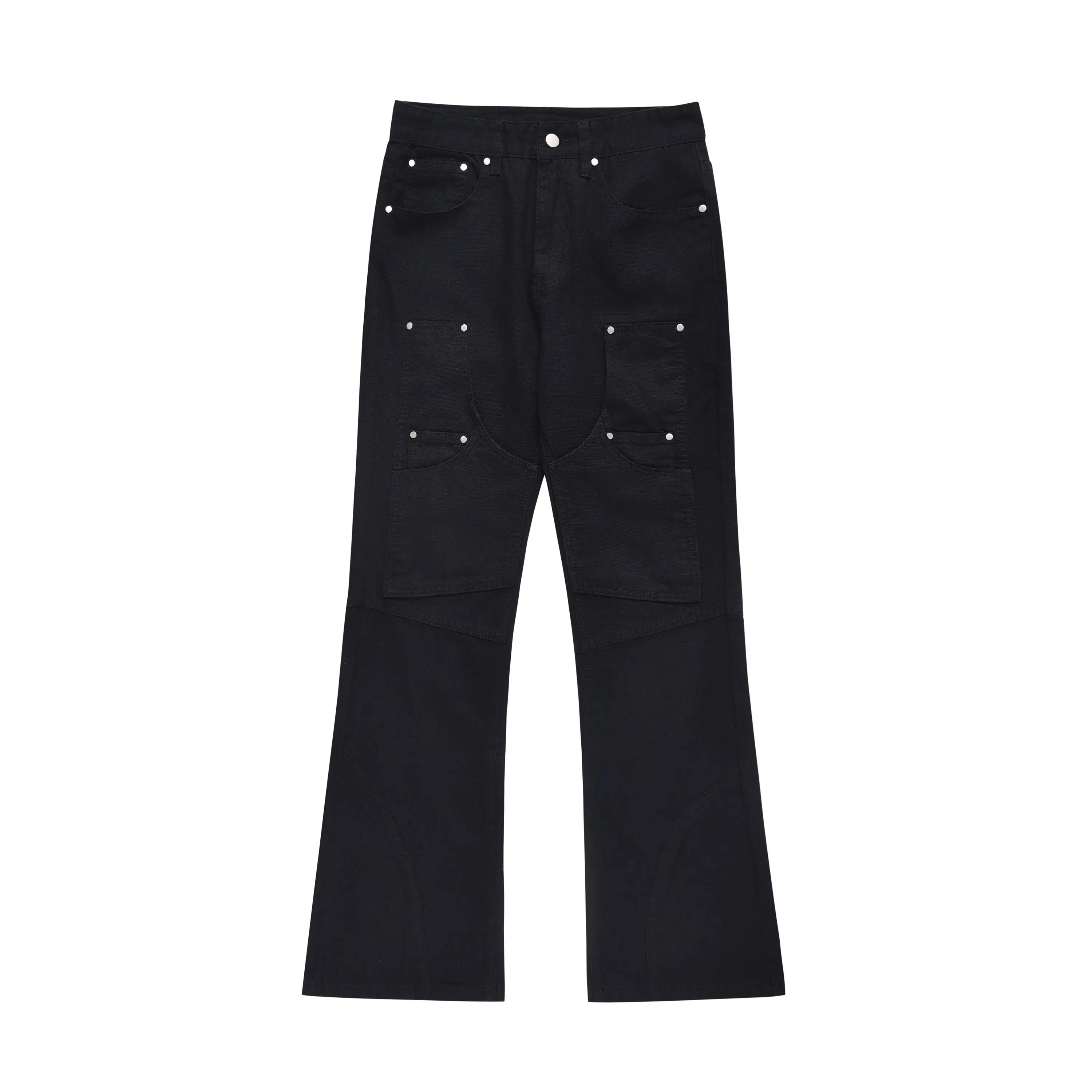 Slim Fit Studded Flared Trousers