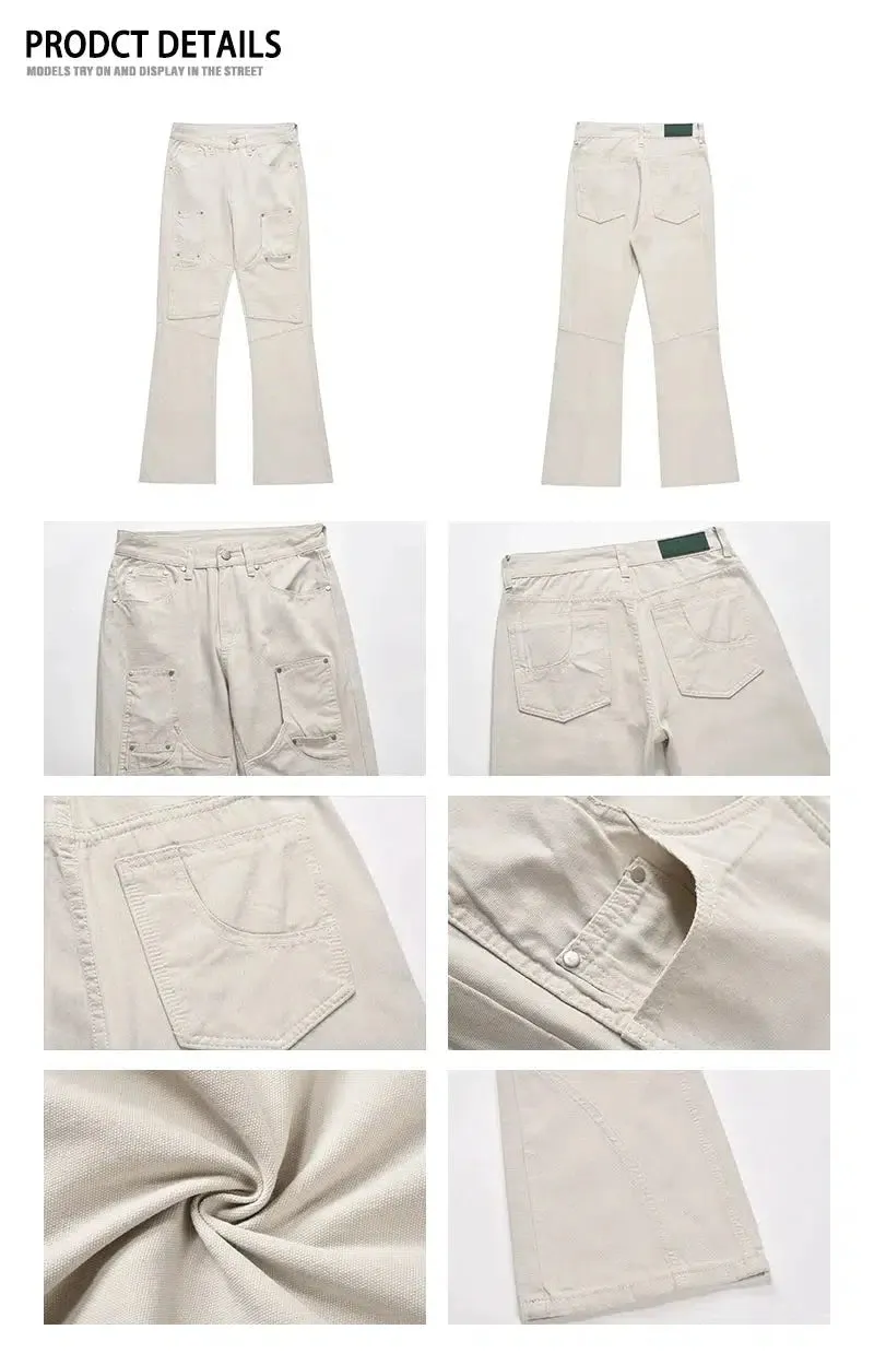 Slim Fit Studded Flared Trousers