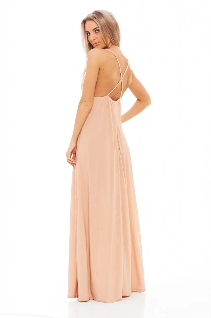 Slinky Plunge Maxi Dress