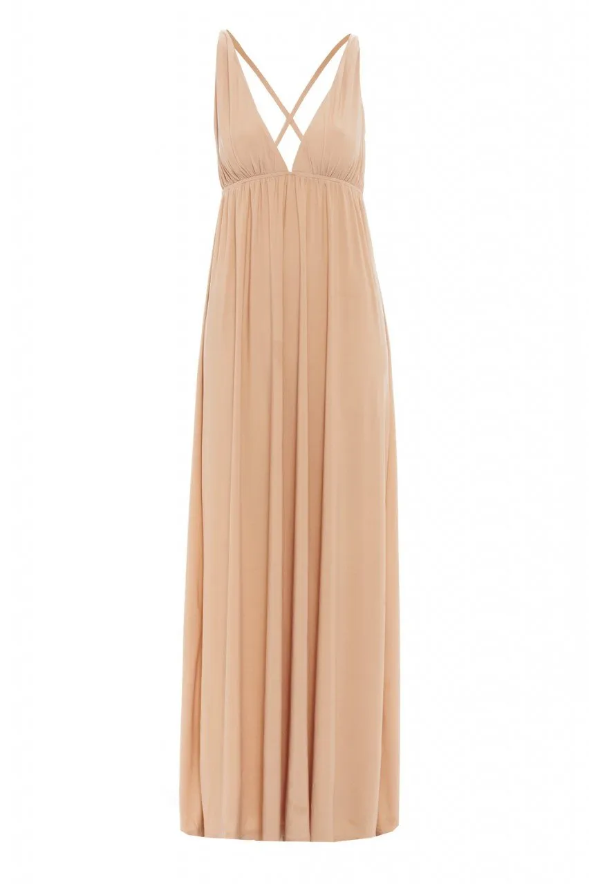 Slinky Plunge Maxi Dress