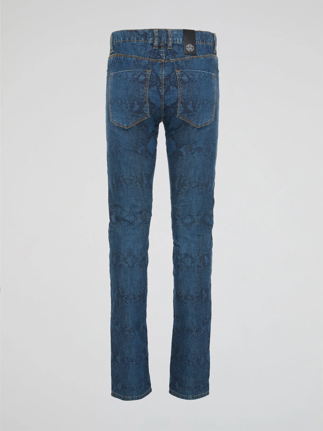 Snake Print Slim Fit Jeans