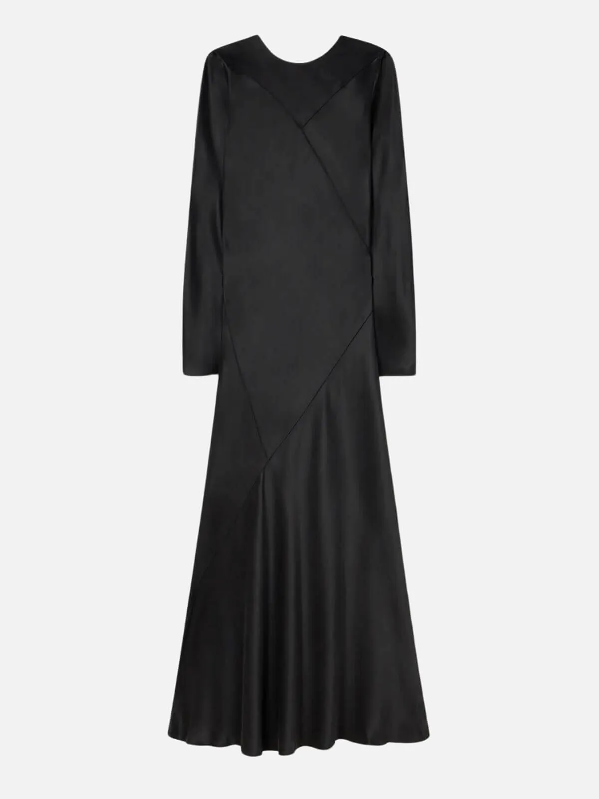Splice Full Sleeve Bias Dress - Black