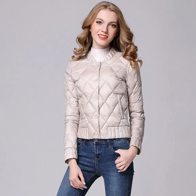 Spring Winter Women Ultra Light Down Jacket Casual Female Portable duck feather Coat Jackets Lightweight Parkas