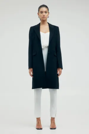 STRAIGHT FORWARD WOOLEN BLAZER | BLACK