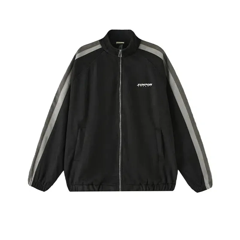 Striped Zip-Up Track Jacket