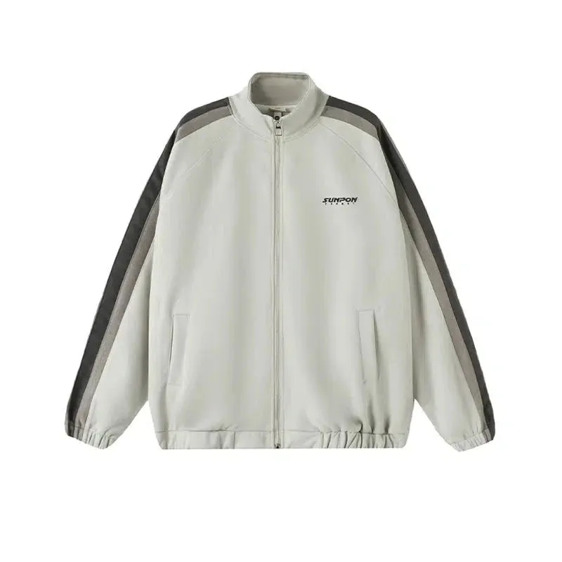 Striped Zip-Up Track Jacket
