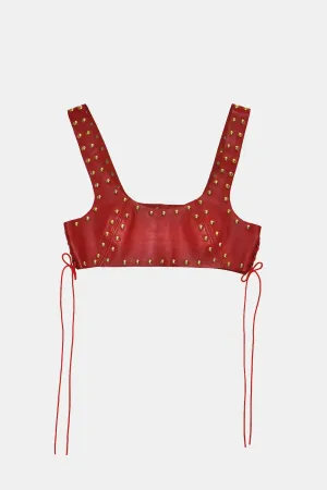 Studded Mini Tank in Red