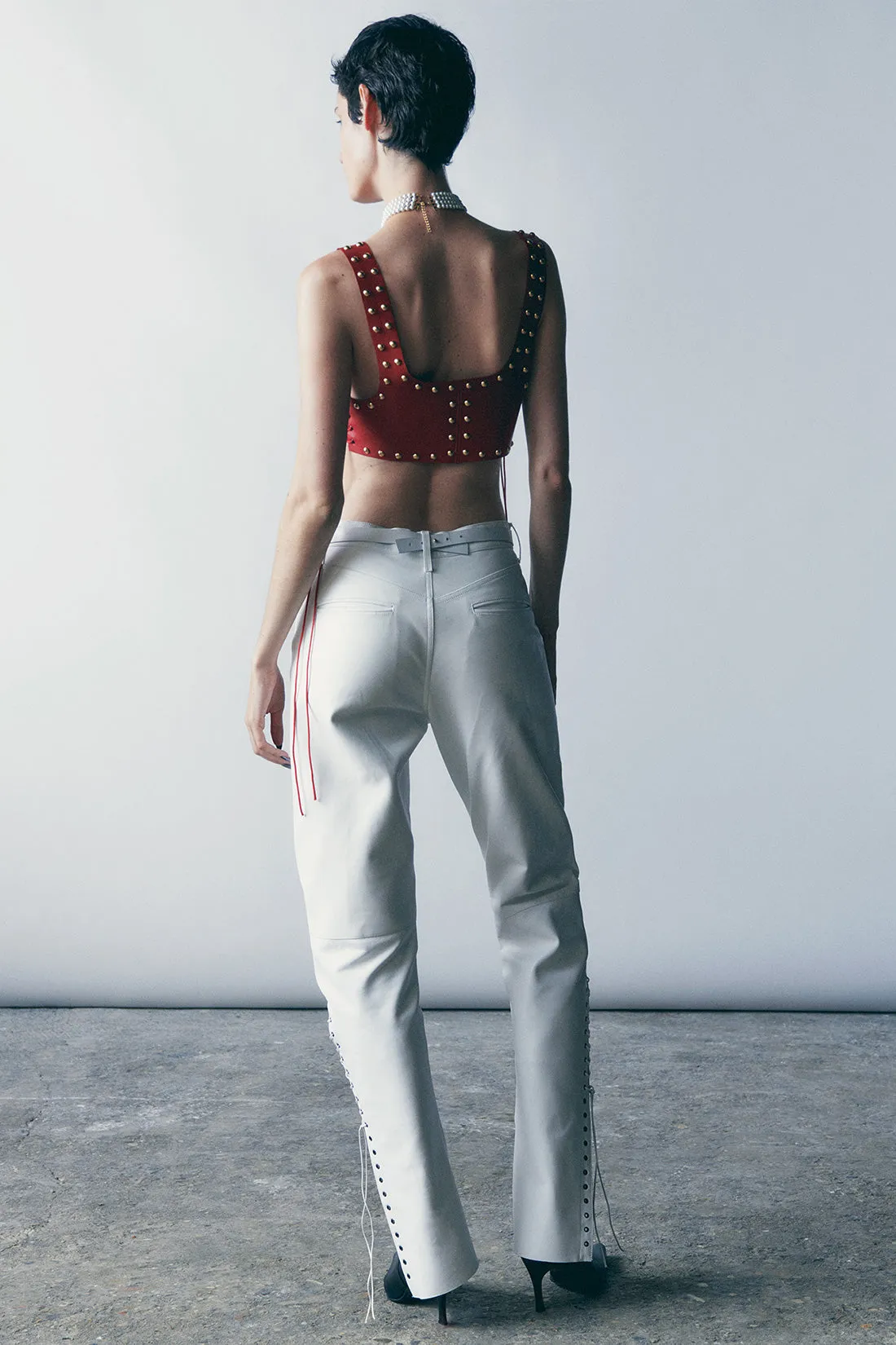 Studded Mini Tank in Red